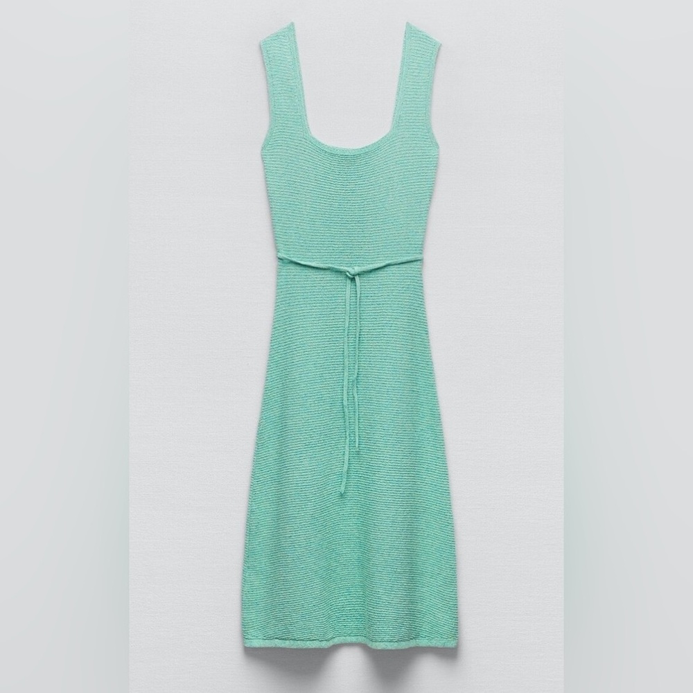 Zara Pale Green/Mint ZARA textured knit dress